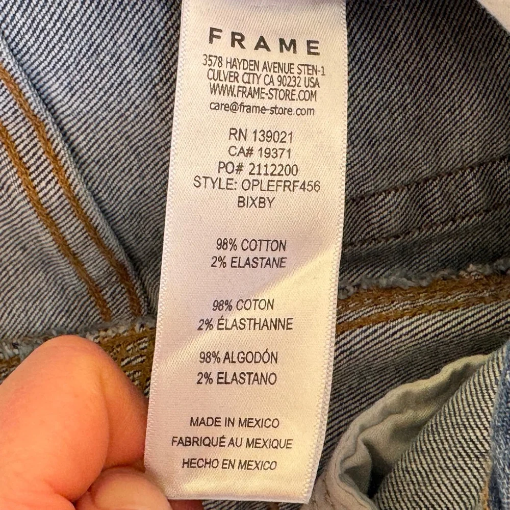 FRAME Flare Jeans Women’s Blue Size 26 Le Easy Raw Hem High-Rise Denim NWT - Picture 7 of 10